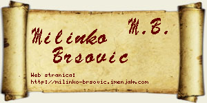Milinko Bršović vizit kartica